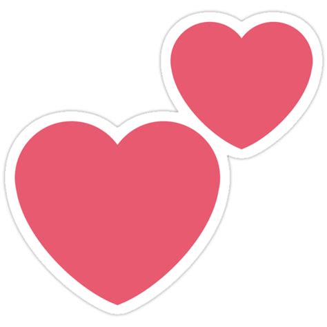Big And Small Pink Heart Emoji Stickers By Winkham
