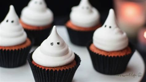 Halloween Marshmallow Ghost Cupcakes Ems Sweet Life Youtube