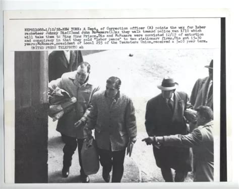 1958 Gangster Organized Crime Johnny Dio Vintage Photo Mob Labor