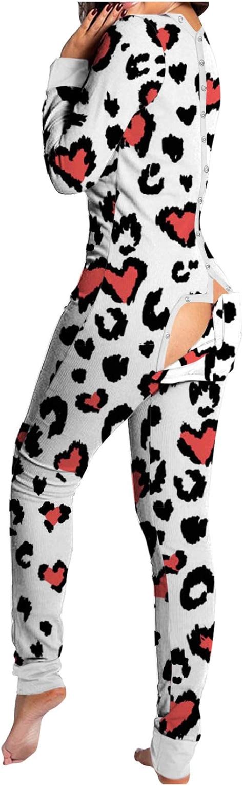 Dasongff Jumpsuit Damen Sexy Schlank Strampler Schlafanzug Einteiler Onesie Pyjama Langarm