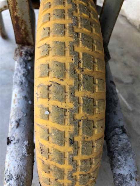 Close Up View Of Yellow Tire Texture Stock Photo Image Of Road Grip