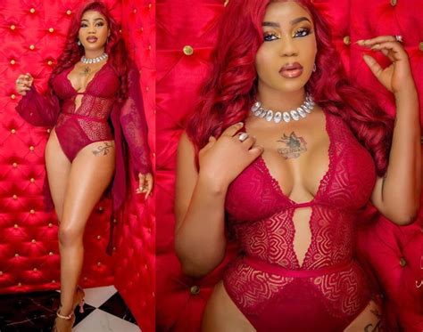 Toyin Lawani Oozes Sex Appeal In Sexy Red Lingerie Photos
