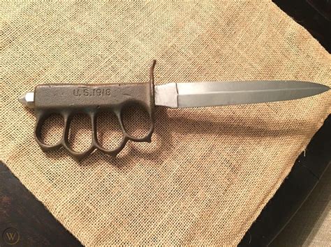 Wwi Us 1918 Trench Knife Replica With Knuckle Guard 1929699955