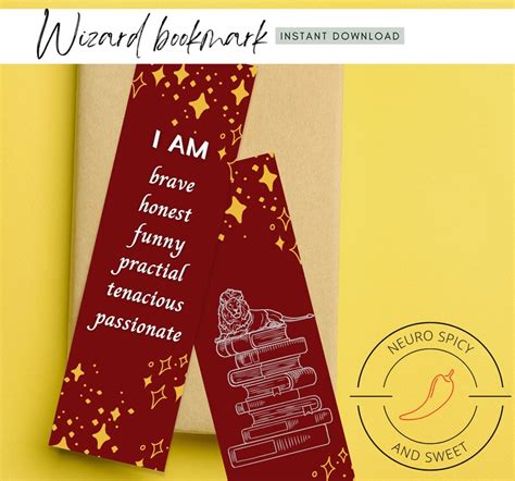 Hp House Bookmarks Digital Bookmarks Hp House Affirmations Wizard