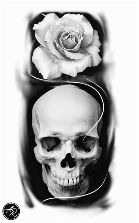 Tatuagem De Caveira Skull Tattoo Tatuagem De Rose Rose Tattoo