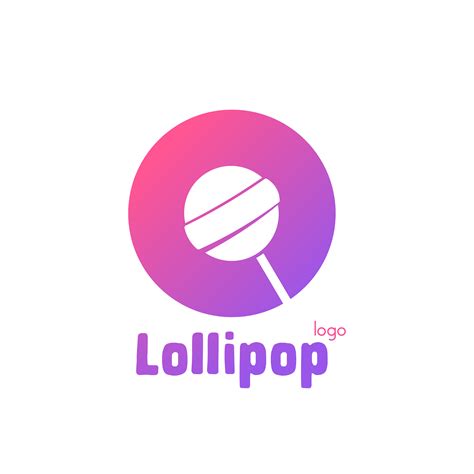 Pink Logo With A Lollipop Candy On A Stick Sweet Shop Vector Flat