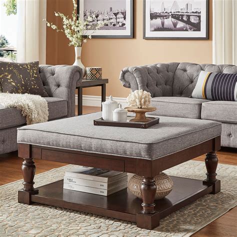 Homevance Tufted Upholstered Coffee Table Coffee Table Ottoman Table