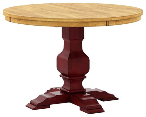 Arbor Hill Two Tone Round Pedestal Base Dining Table
