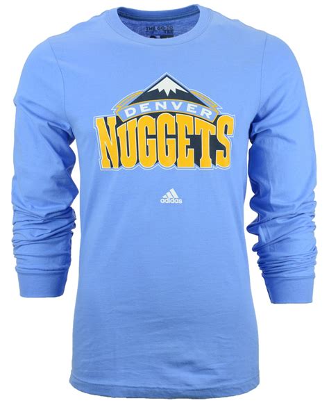 Lyst Adidas Mens Long Sleeve Denver Nuggets Current Logo T Shirt In