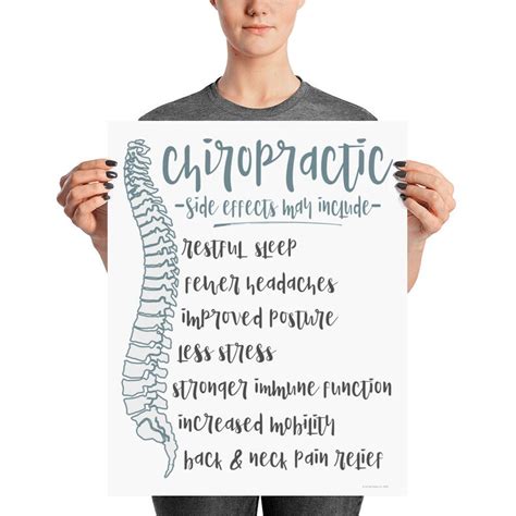 Chiropractic Side Effects Poster Chiropractic Poster Etsy