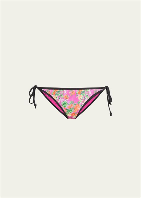 Caroline Constas Shane Floral Side Tie Bikini Bottoms Bergdorf Goodman