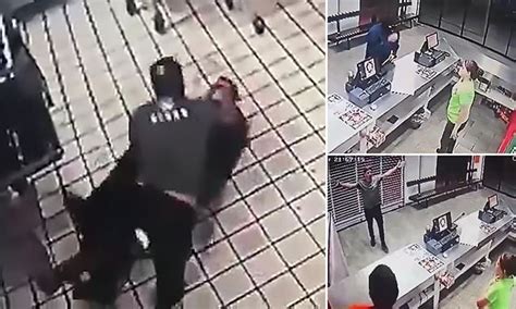 Armed Thief Gets Beaten Up By Hero Fast Food Worker Then