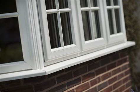 White Casement Bay Window With Equal Sight Lines And Astragal Bars