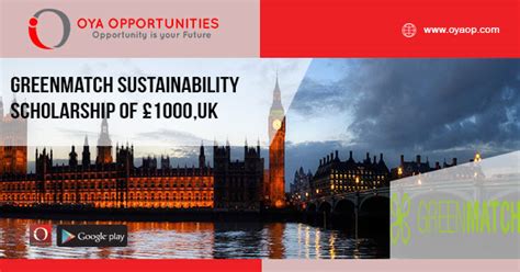 GreenMatch Sustainability Scholarship of £1000, UK - OYA Opportunities | OYA Opportunities