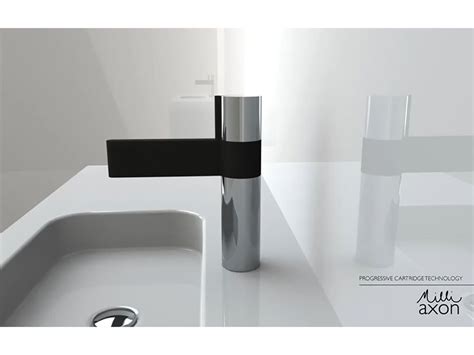Milli Axon Extended Basin Mixer Tap With Black Outlet Chromematte Black 6 Star From Reece