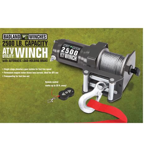 2500 Lb Atvutility Electric Winch With Wireless Remote Control