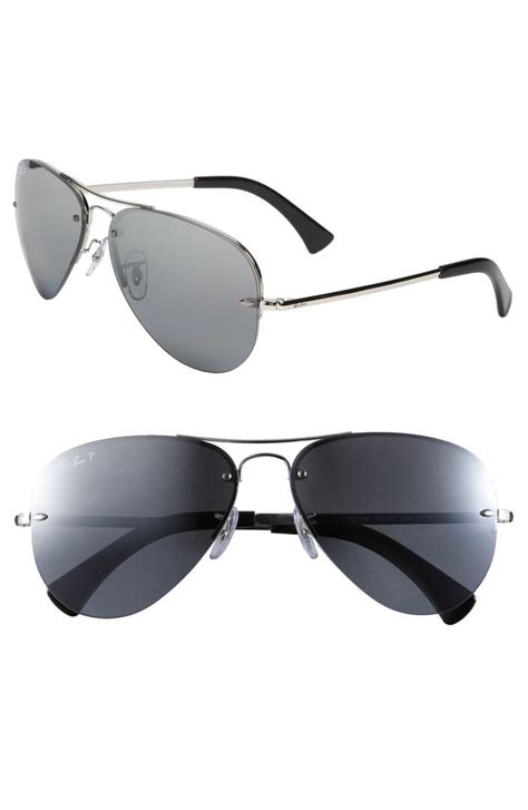 Ray Ban Rimless Aviator 59mm Polarized Sunglasses Nordstrom
