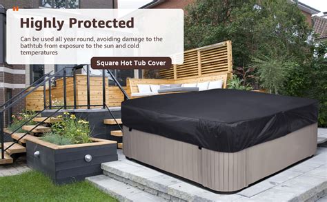 Aurragiy Square Hot Tub Cover Garden Hot Tub Spa Cover Replacement Waterproof Uv
