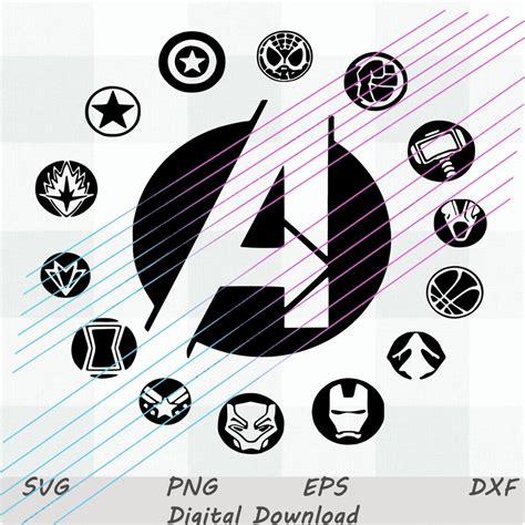 Avengers Logos Svg Png Eps Dxf A Digital Download Etsy