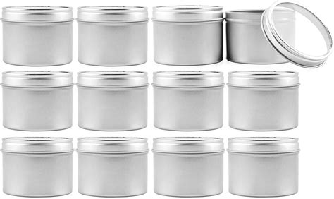 4 Ounce Round Metal Tins W View Window Lids 12 Pack Silver Tins W