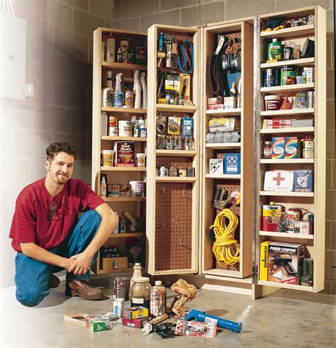 Diy wall mounted garage cabinets plywood shelves with doors, hanging cabinets, shop wall cabinets, homemade upper cabinets, storage. AW Extra - Giant Shop Cabinet | Popular Woodworking Magazine