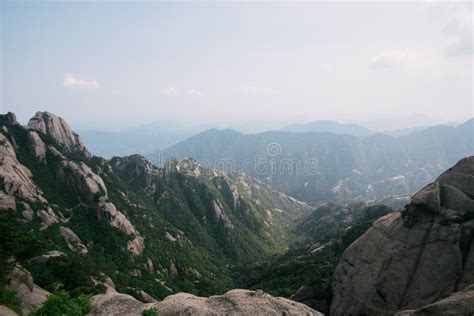 Mountains In Huangshan Yellow Mountains Anhui Province China Stock