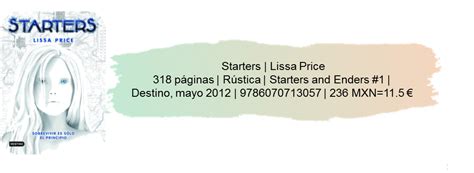 Starters Starters And Enders 1 Lissa Price Literariamente