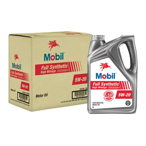 Mobil Full Synthetic High Mileage Motor Oil 5w 20 5 Qt Case3