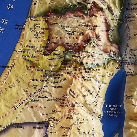Raised Relief 3d Map Of 12 Tribes In Israel Biblical Times Wall Hanging