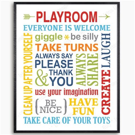 Playroom Rules Printable Wall Art 8x10 11x14 16x20 A1 Digital Etsy