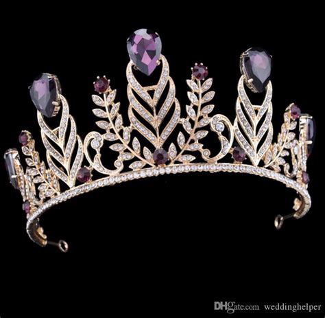 Vintage Wedding Bridal Purple Crown Tiara Princess Hair