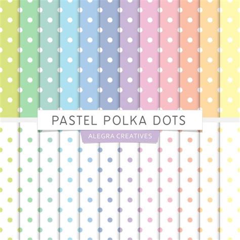 Pastel Polka Dots Digital Paper Polka Dots By Alegracreatives Polka Dot Pattern Design Solid