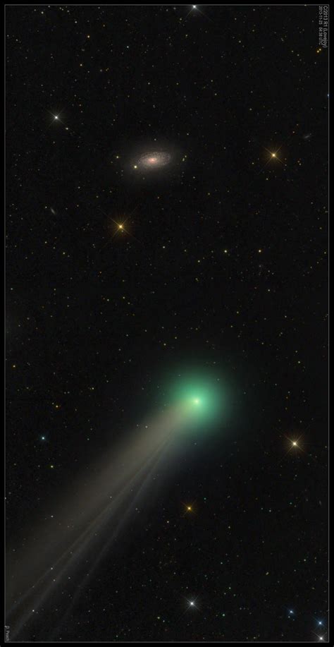 Comet Lovejoy Passing Spiral Galaxy M63 Image Credit And Copyright