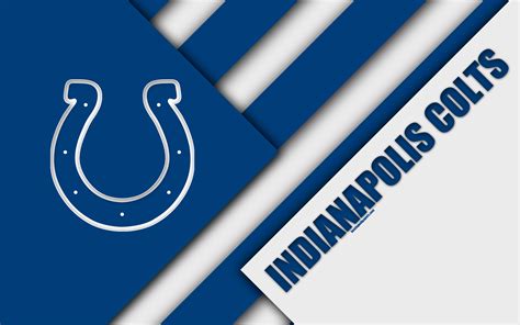 Download Wallpapers Indianapolis Colts 4k Logo Nfl Blue White