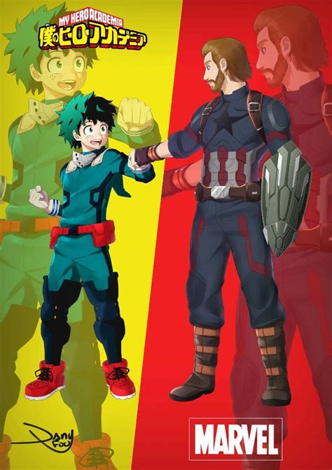 Avengers Infinity War My Hero Academia Crossover Deku And Captain