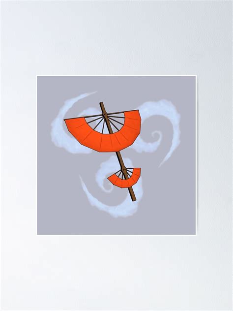 Avatar The Last Airbender Aangs Staff And Airbender Symbol Poster