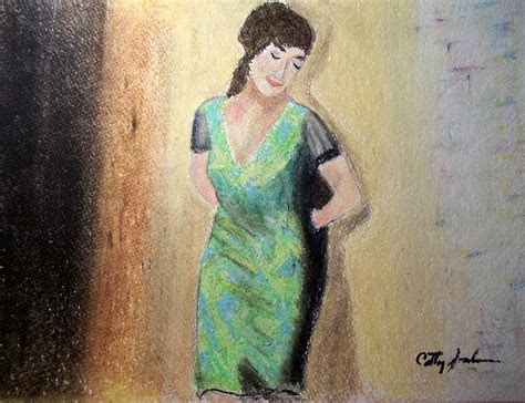 Woman Leaning Against Wall Painting By Cathy Jourdan Fine Art America