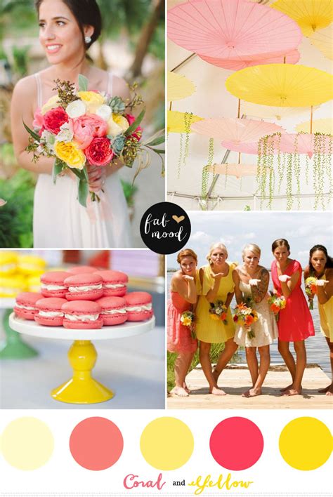 Coral And Yellow Wedding Colors