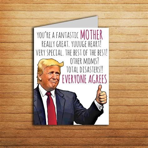 Funny mothers day or anniversary card for wife card from husband. Trump Mothers Day Funny Mothers Day Card Printable Donald ...