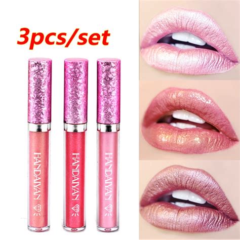 Handaiyan Lip Gloss Set Liquid Metall Ipstick Lasting Waterproof Matte Lipstick Red Color Lip