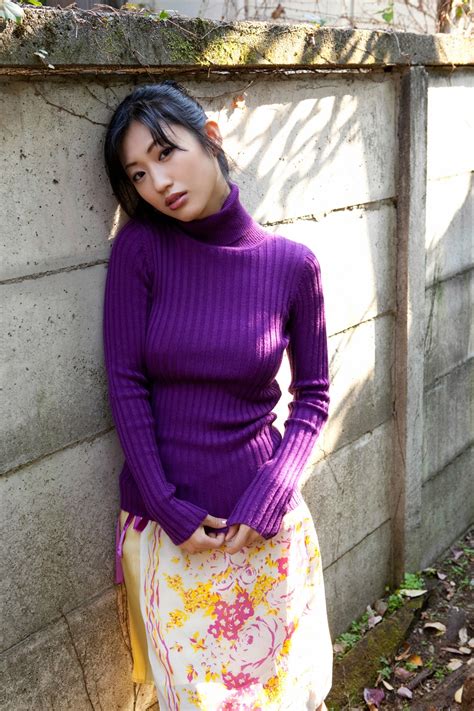 Mitsu Dan Japanese Gravure Idol Sexy Purple Winter Shirt Fashion Photo ~ Jav Photo Sexy Girl
