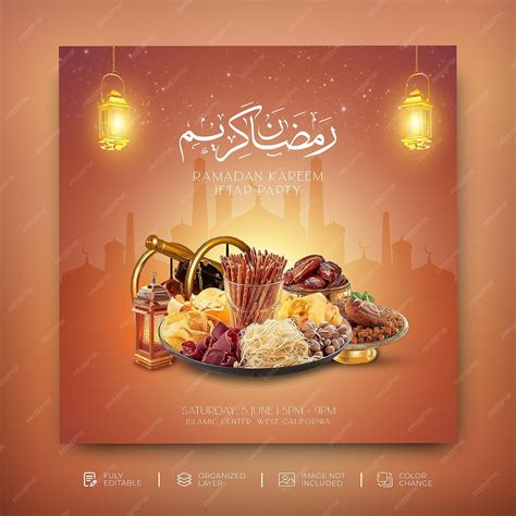 Premium Psd Ramadan Kareem Special Food Menu Social Media Post