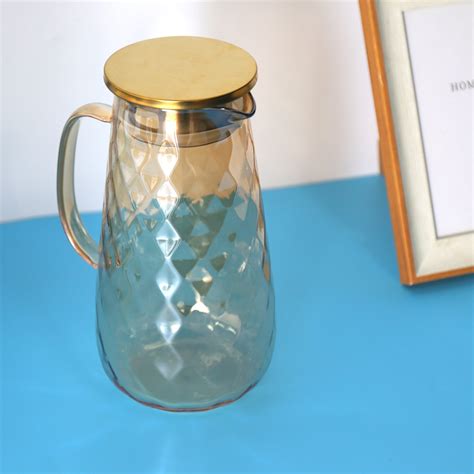 54oz Glass Pitcher With Lid Iced Tea Pitcher Water Jug Hot Cold Water Ice Tea Wine Coffee Milk