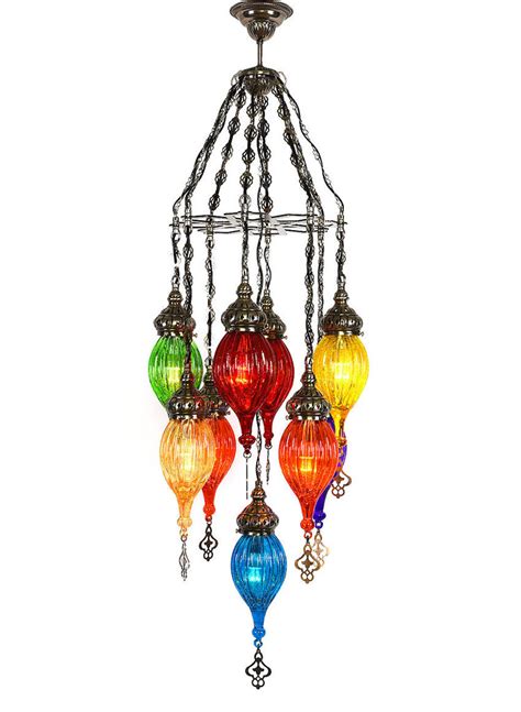 Colorful Chandeliers Colorful Beaded Three Tier Solar Powered Mini