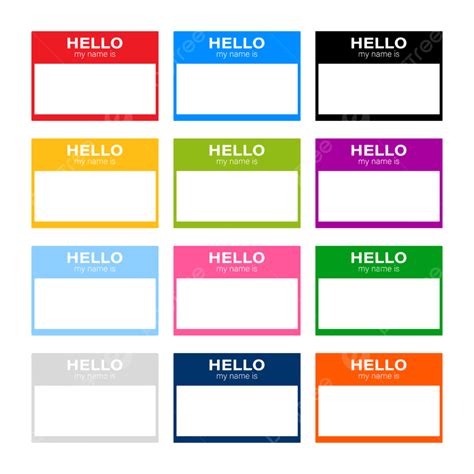 Hello My Name Is Clipart Transparent Png Hd Set Hello My Name Is Label