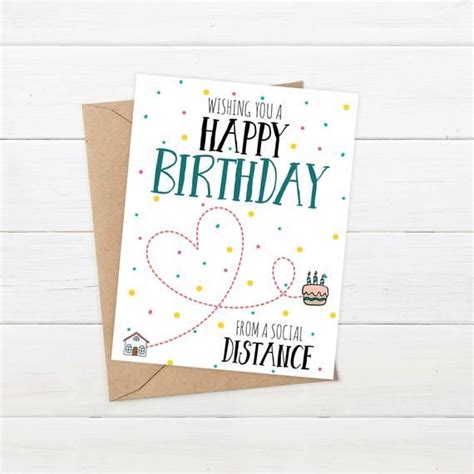 Social Distancing Birthday Card Social Distancing Birthday Etsy Birthday Cards Birthday