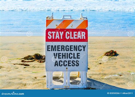 Emergency Vehicle Access Sign In Pacific Beach Stock Photo Image Of