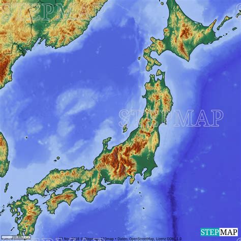 Stepmap Japan Relief Landkarte Für Japan