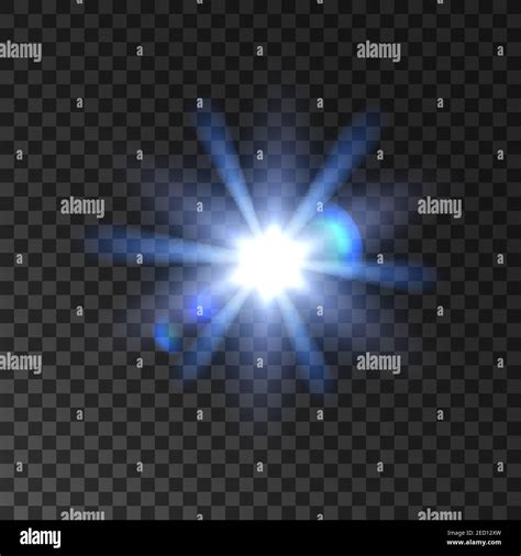 Star Light Flash Glowing Beams Shining Sun Blur With Lens Flare Effect