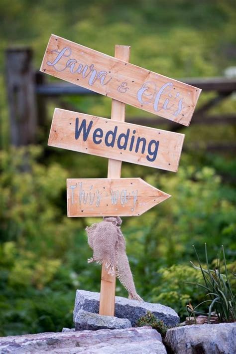 Personalised Pointed Directional Wedding Sign Wedding This Etsy